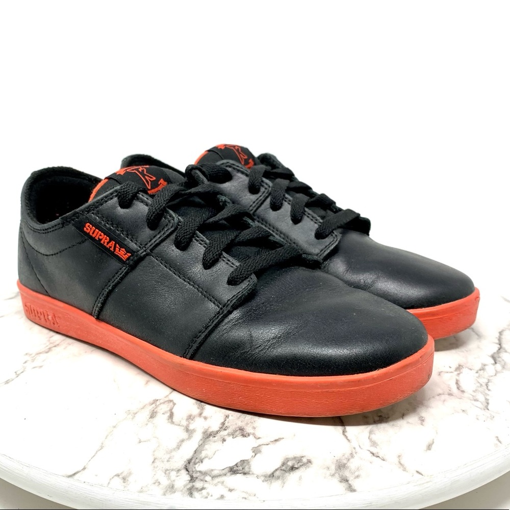 Supra TK Stacks Leather Low Top Sneakers 8 Mens Skate Goth Punk Casual Sporty